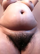 Ultra-sexy older granny is walking at work