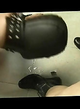 Mature prostitute is fucking in public