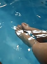 Relaxing at the poolside