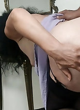 Topless aged mama is teasing like a pro