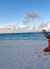 Topless mademoiselles are spreading lips