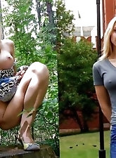 A stunning girlfriend is opening her legs on camera