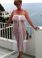 Alluring older momma is covered with cum