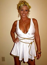 A mature grandmother displays her skills