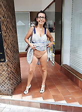 Old bitch takes off sexy bra